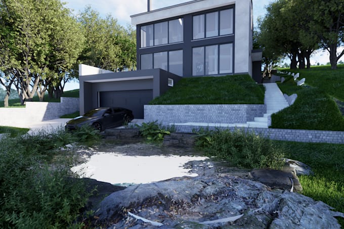 Gig Preview - Design 3d landscape, backyard, pool, garden, patio, outdoor