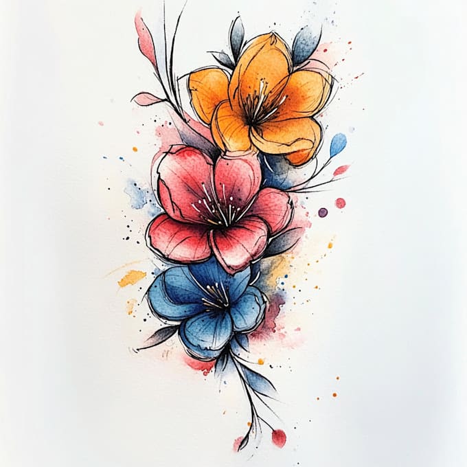 Gig Preview - Custom a watercolor tattoo design