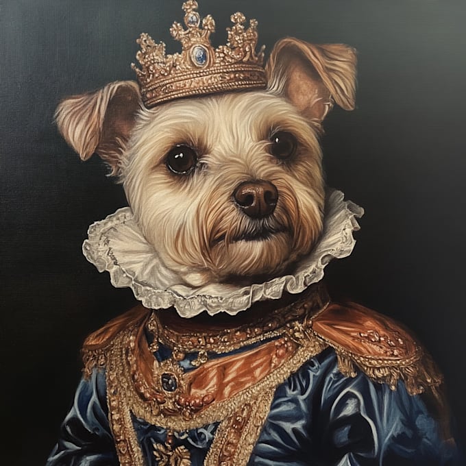 Gig Preview - Paint your royal renaissance pet portrait