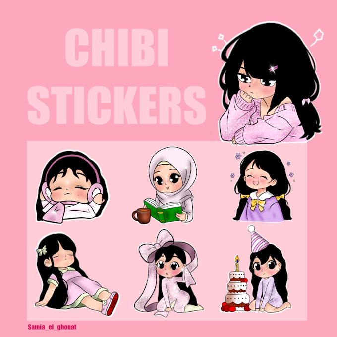 Gig Preview - Do cute and personalised chibi stickers made just for you