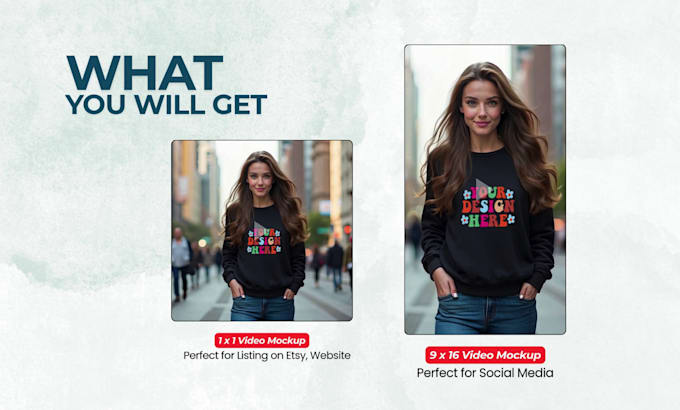 Gig Preview - Do realistic video mockups for your t shirt brand design