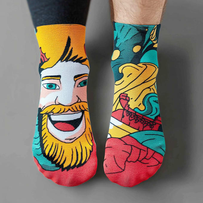 Gig Preview - Do creative sublimation socks design for your brand