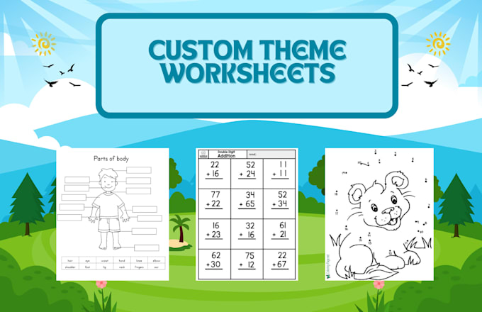 Gig Preview - Create custom childrens worksheets for your amazon KDP