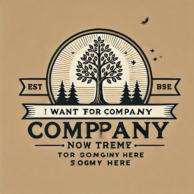 Gig Preview - Do wonderful tree vintage logo design with express delivery