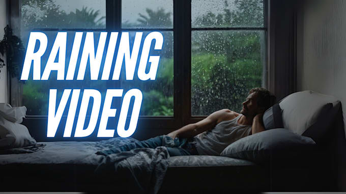 Gig Preview - Create a raining video with meditation sounds