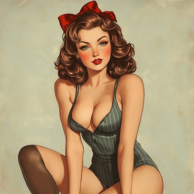 Bestseller - draw pin up girl and pin up girl illustration