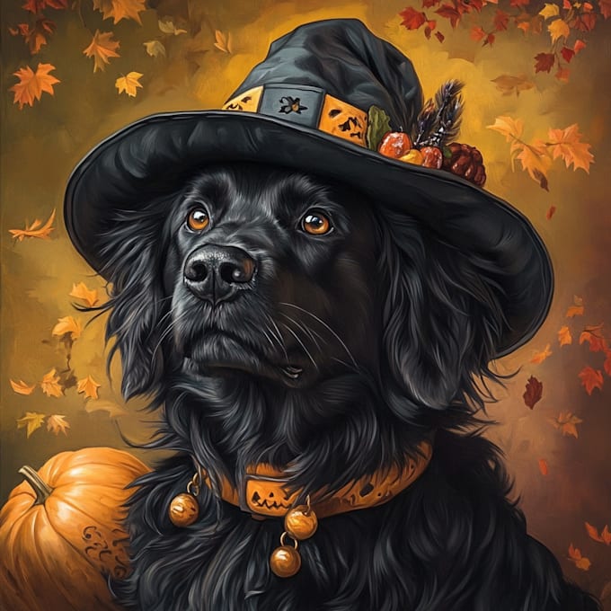 Gig Preview - Do custom halloween pet portrait dog portrait cat portrait