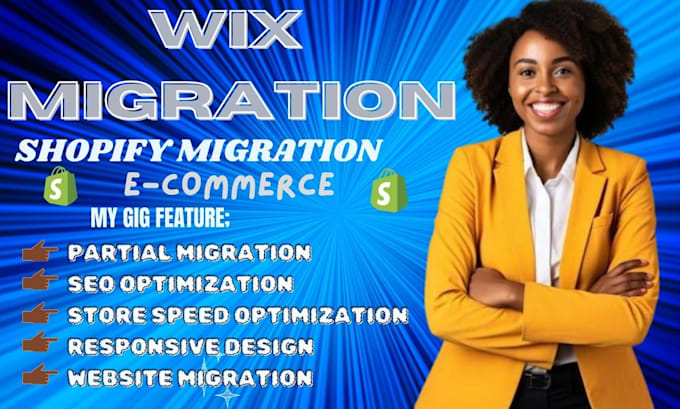 Gig Preview - Migrate wix website, squarespace, magento store to shopify store, clone website