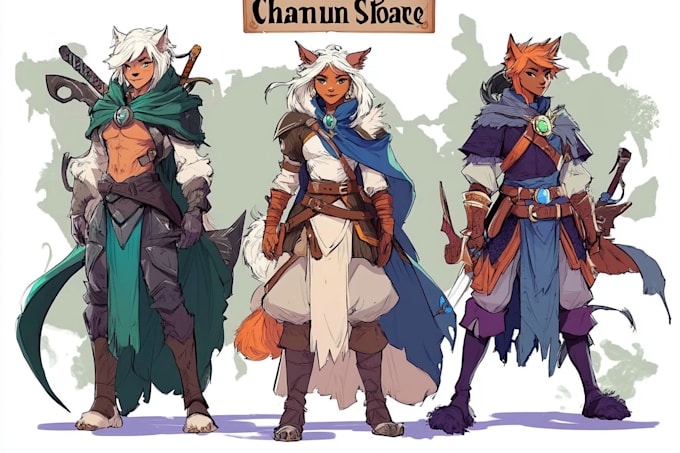 Gig Preview - Create a amazing dnd character and concept art