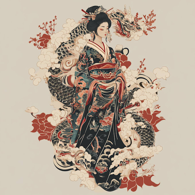 Gig Preview - Design professional japanese, asian style tattoo design