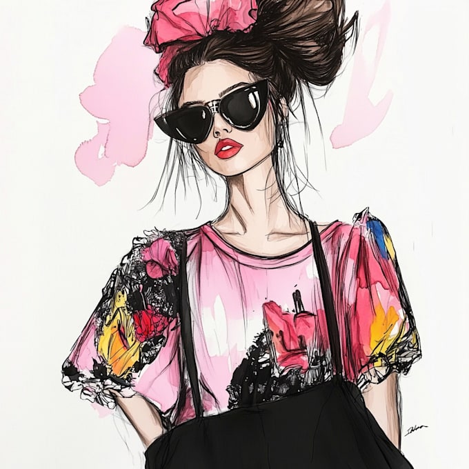 Gig Preview - Draw fashion illustration, sketch, or portrait in my style