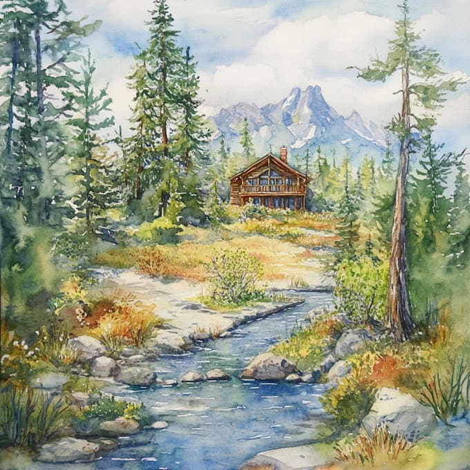 Gig Preview - Do an original watercolor painting of your landscape