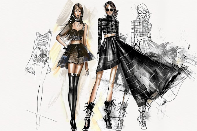 Gig Preview - Do a your fashion illustrations art for you