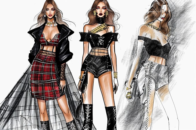 Gig Preview - Draw a fashion illustration or sketch art for you