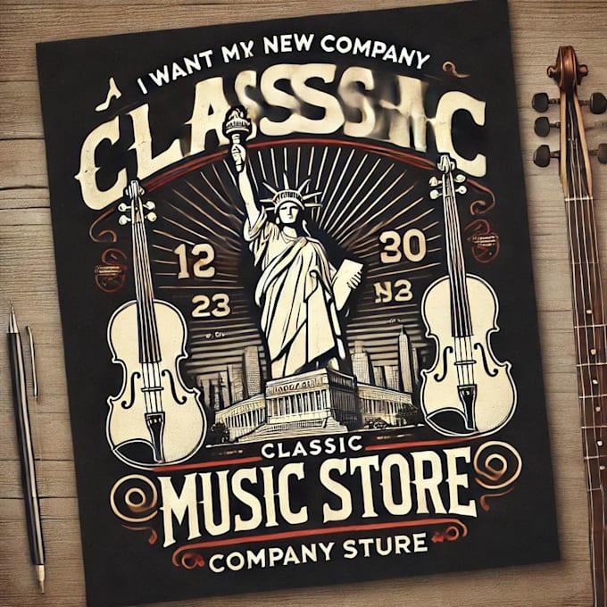 Gig Preview - Create music store vintage logo design with unlimited review