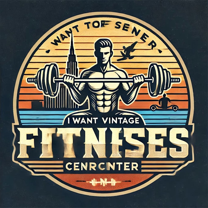 Gig Preview - Do vintage fitness center logo design with business page