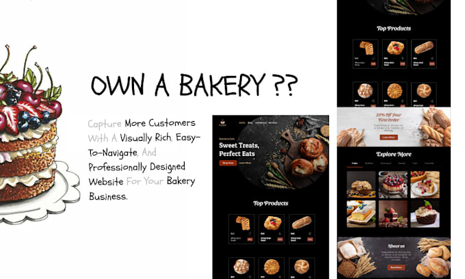 Bestseller - build a website for your bakery and cafe