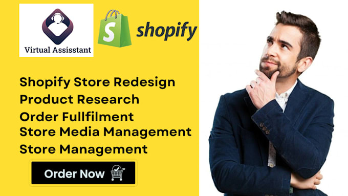 Gig Preview - Be your shopify virtual assistant, shopify store manager, shopify website design