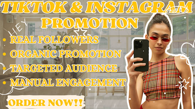 Gig Preview - Grow and manage instagram and tiktok with organic marketing and promotion