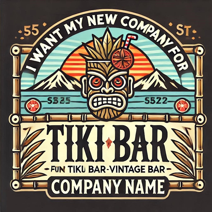 Gig Preview - Do make tiki ber vintage logo design with 1 day delivery