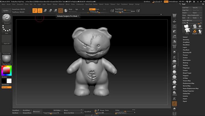 Gig Preview - Sculpt and render 3d model, and character for 3d printing and games