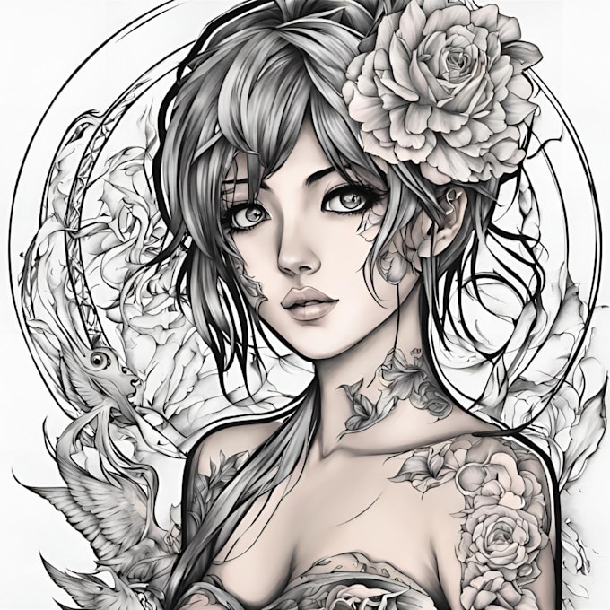 Gig Preview - Create anime tattoo design