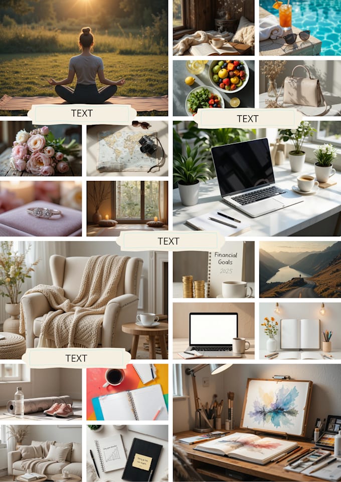 Gig Preview - Create minimalist and aesthetic vision board images for your goals