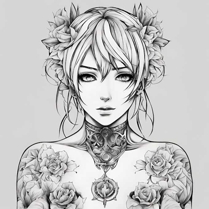 Gig Preview - Create a anime tattoo desing that you want