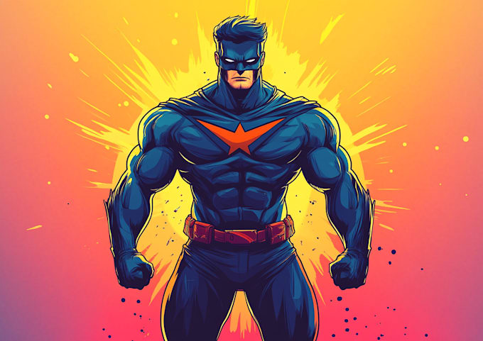 Bestseller - make a unique superhero comic cartoon character