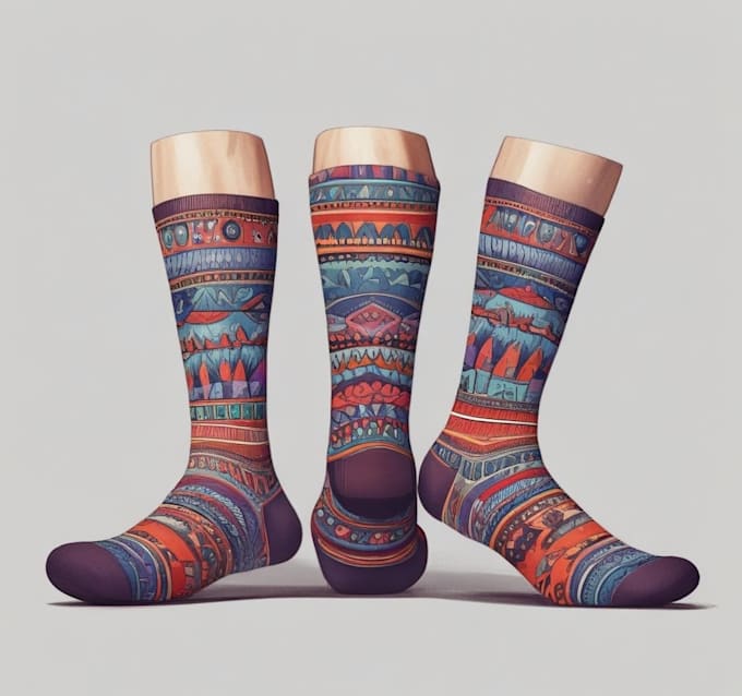 Gig Preview - Create digital pattern socks design