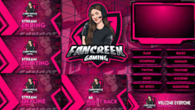 Bestseller - do animated stream overlay twitch package,stream logo,kick anime overlay,youtube