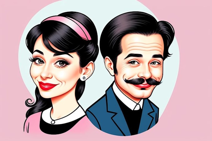 Gig Preview - Draw funny couple caricature from your photo