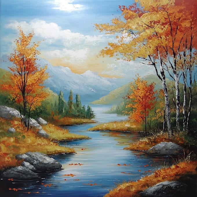 Gig Preview - Paint landscape in real oil painting on canvas free shipping