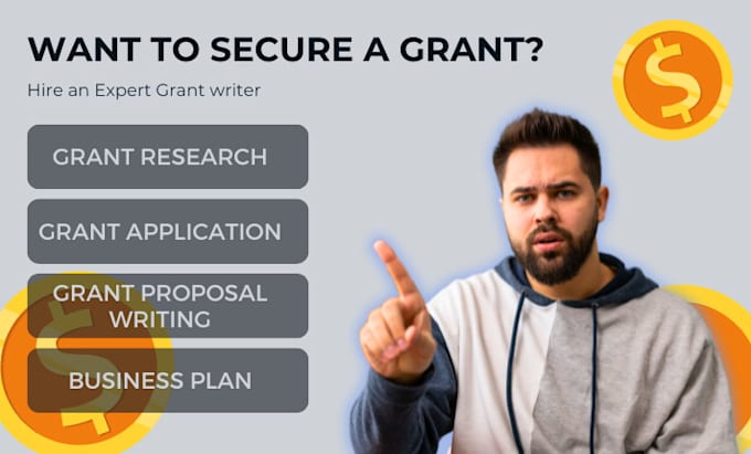 Gig Preview - Grant proposal writing, grant research, grant application and business plan