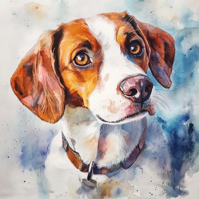 Gig Preview - Paint dog, cats, whatever pet portrait with watercolor