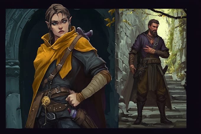 Gig Preview - Create your dnd character design or concept art illustration