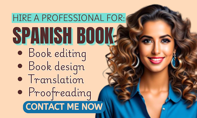 Gig Preview - Proofread and edit your spanish, italian ebook, book translation, book design