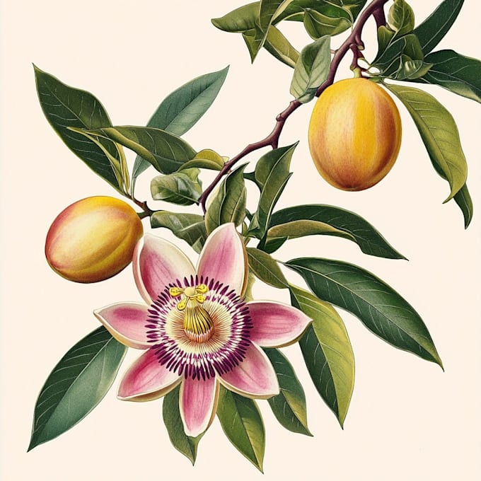 Gig Preview - Draw botanical illustrations of flowers, plants, fruits