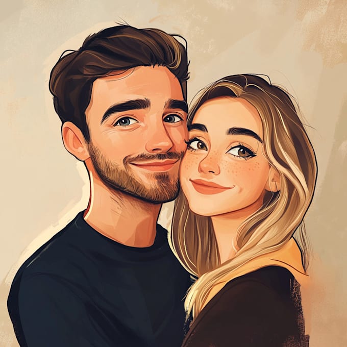 Gig Preview - Draw your couple portrait, family, friends, wedding,