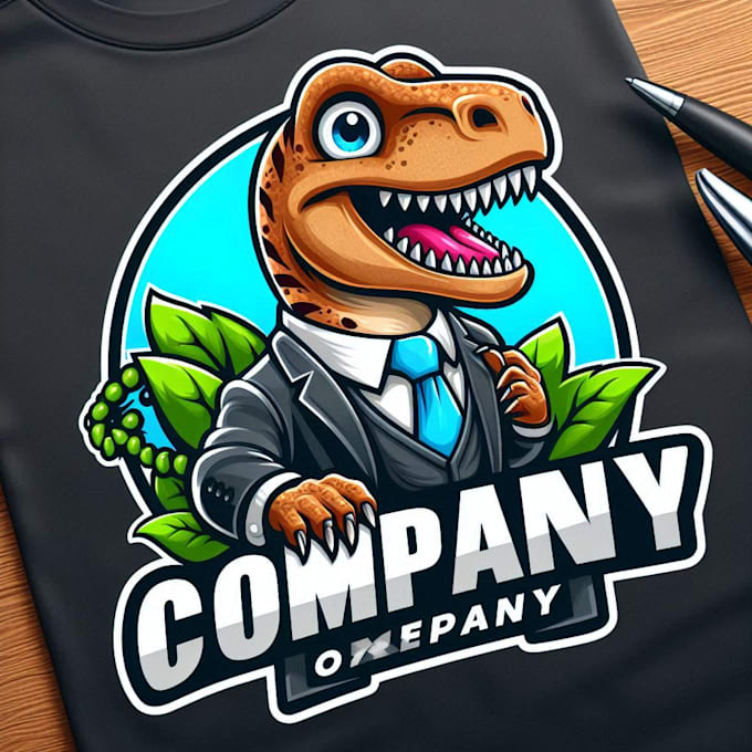 Gig Preview - Do carte t rex mascot logo design with unlimited review