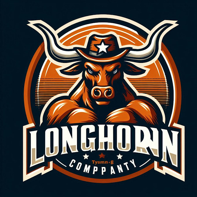 Gig Preview - Do crate longhorn mascot logo design with unlimited review