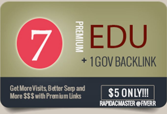 Create 7 premium edu and 1 gov backlink to your website by ...