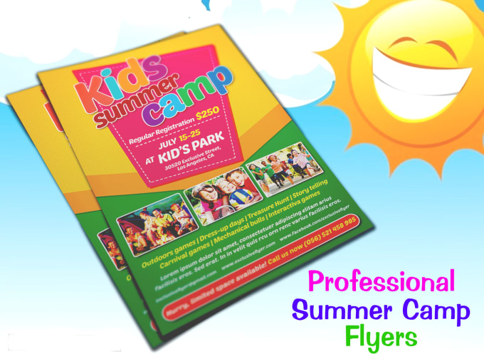 Gig Preview - Create kids summer camp, winter camp flyers