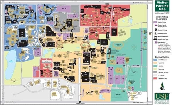 University Of South Florida Campus Map - United States Map