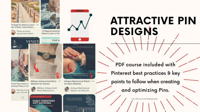 Gig Preview - Create pinterest pins design beautiful and professional pins