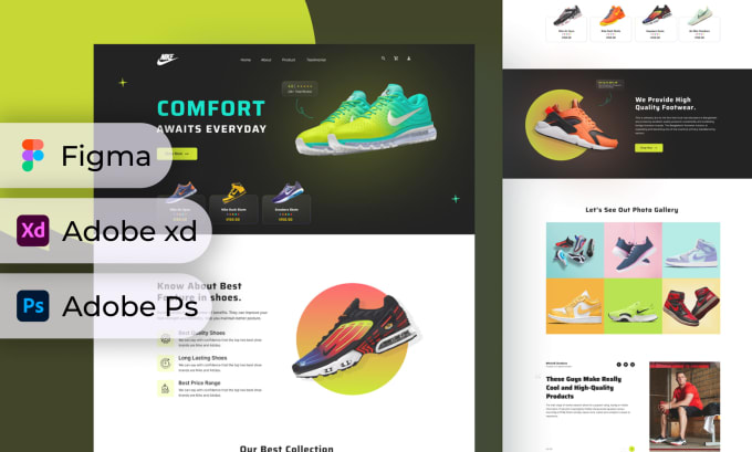 Gig Preview - Design a modern psd website template or a website mockup in figma