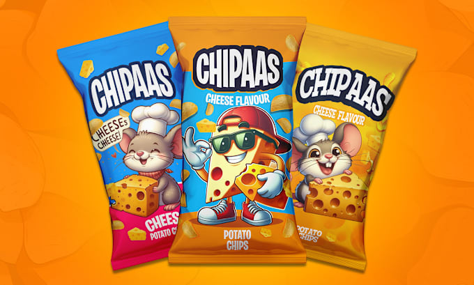 Bestseller - create eye catching chips packaging with 3d mockups