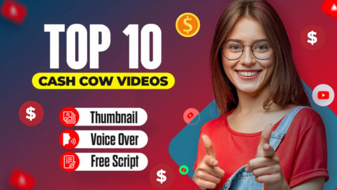 Gig Preview - Create top 10 videos and faceless cashcow youtube videos