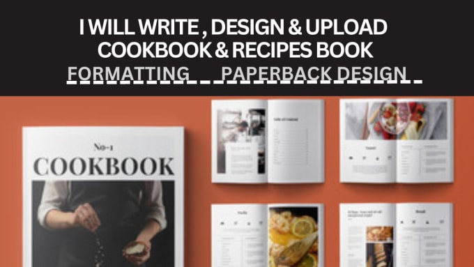 Gig Preview - Write 30k words, 100 recipes, cookbook, amazon kindle, ebook  writer, formatting