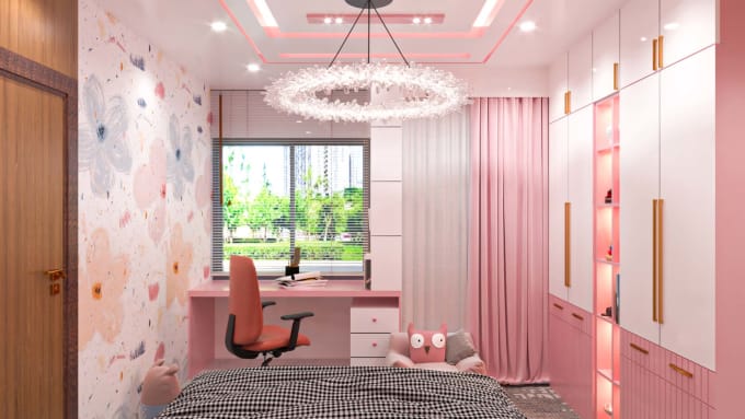 Gig Preview - Do child bedroom interior render